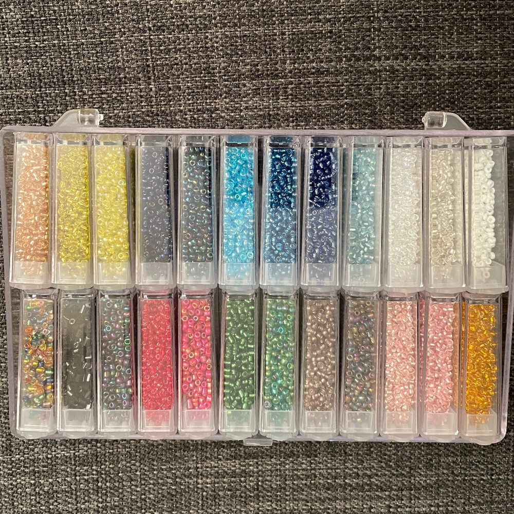 Box of Beads & Carrying Case